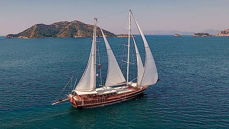 swimming stop during a blue cruise Turkey